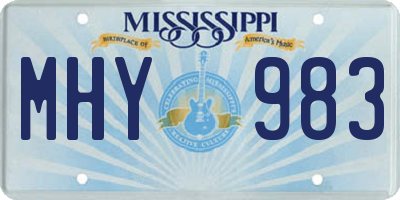 MS license plate MHY983