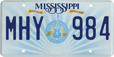 MS license plate MHY984