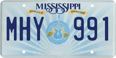 MS license plate MHY991