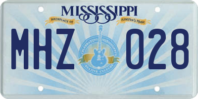 MS license plate MHZ028