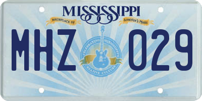 MS license plate MHZ029