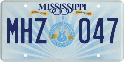 MS license plate MHZ047
