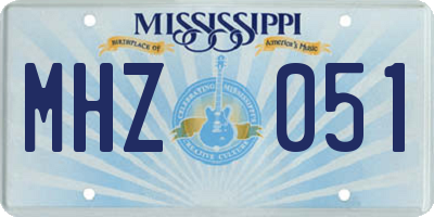 MS license plate MHZ051