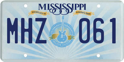 MS license plate MHZ061