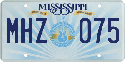 MS license plate MHZ075