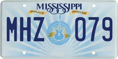 MS license plate MHZ079