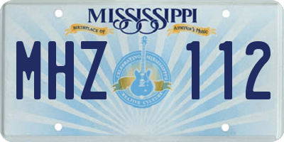 MS license plate MHZ112