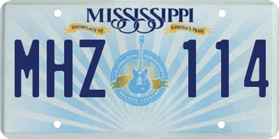 MS license plate MHZ114