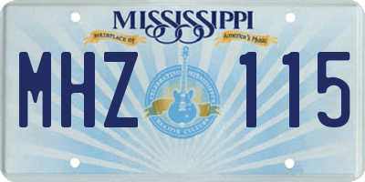 MS license plate MHZ115