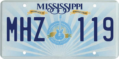 MS license plate MHZ119