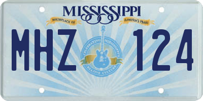 MS license plate MHZ124