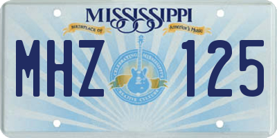 MS license plate MHZ125