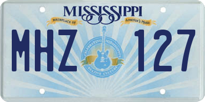 MS license plate MHZ127