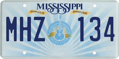 MS license plate MHZ134