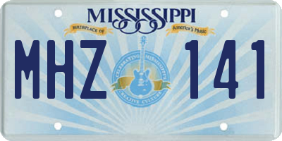 MS license plate MHZ141