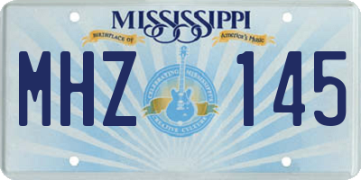 MS license plate MHZ145