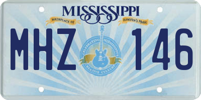 MS license plate MHZ146