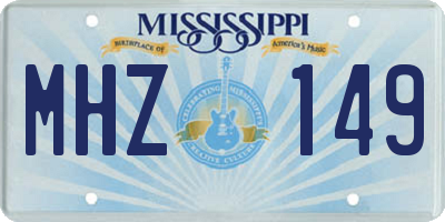 MS license plate MHZ149