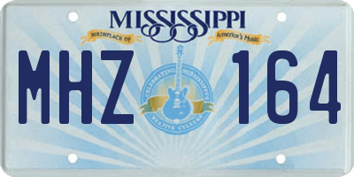 MS license plate MHZ164