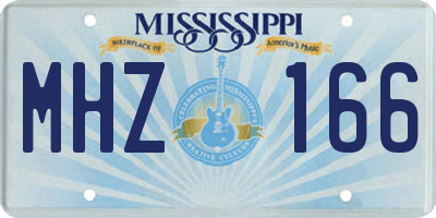 MS license plate MHZ166
