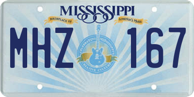 MS license plate MHZ167