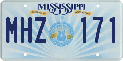 MS license plate MHZ171