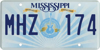 MS license plate MHZ174