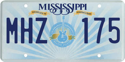 MS license plate MHZ175