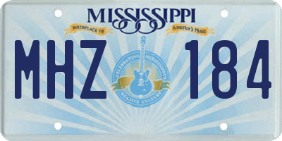MS license plate MHZ184