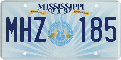 MS license plate MHZ185