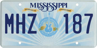 MS license plate MHZ187