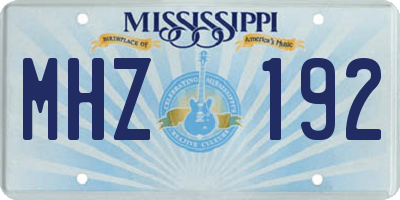 MS license plate MHZ192