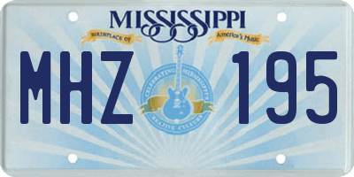 MS license plate MHZ195