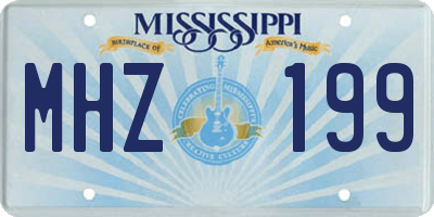 MS license plate MHZ199