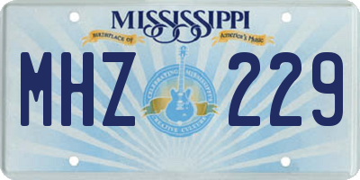 MS license plate MHZ229