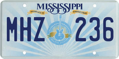 MS license plate MHZ236