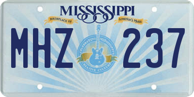 MS license plate MHZ237