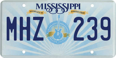 MS license plate MHZ239