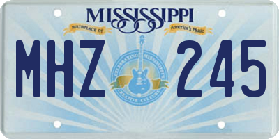 MS license plate MHZ245