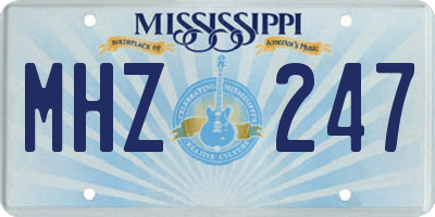 MS license plate MHZ247