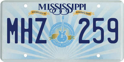 MS license plate MHZ259