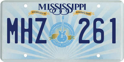 MS license plate MHZ261