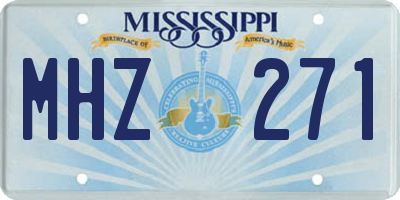 MS license plate MHZ271