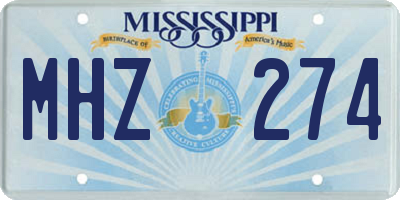 MS license plate MHZ274