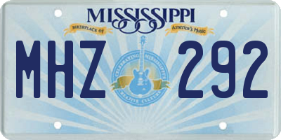 MS license plate MHZ292