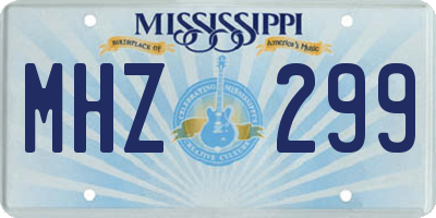 MS license plate MHZ299