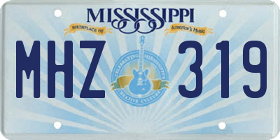 MS license plate MHZ319