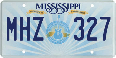 MS license plate MHZ327