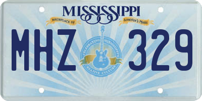 MS license plate MHZ329