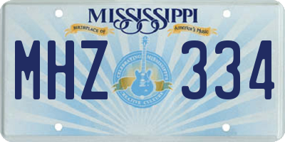 MS license plate MHZ334